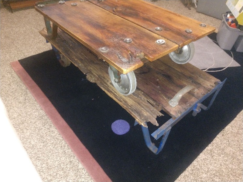 lot 23 image: Two Antique Wood Railroad Carts