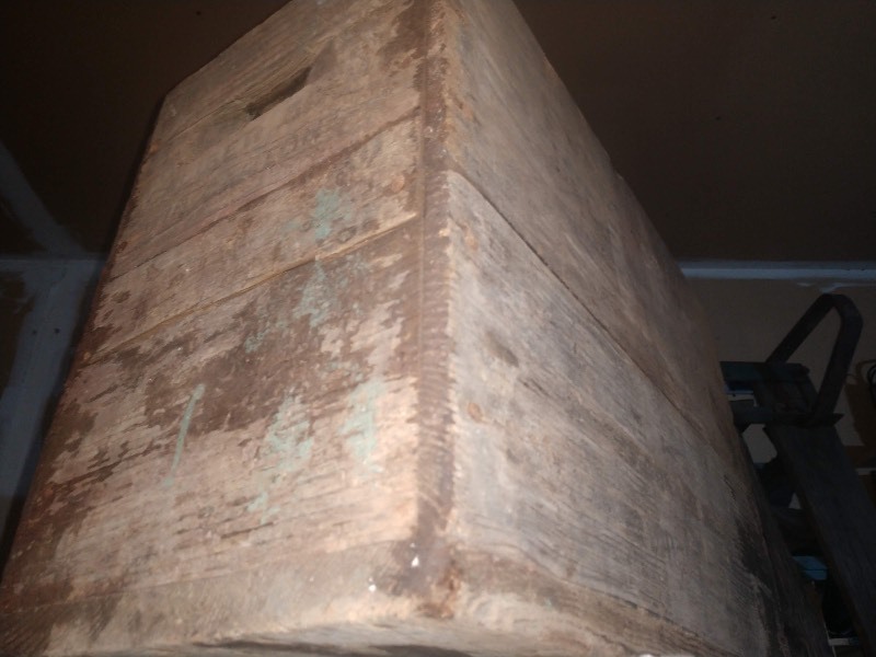 lot 43 image: Vintage Wood Ammo Crate