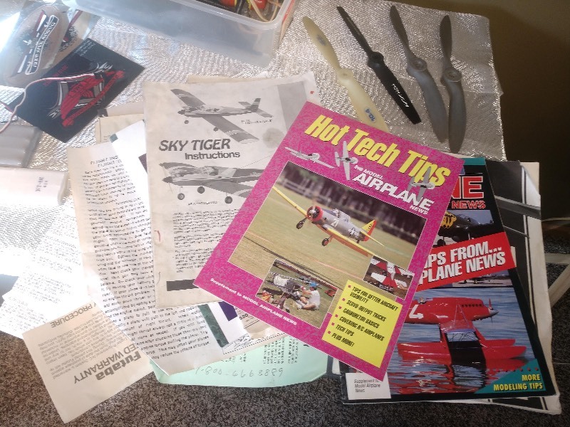 lot 56 image: Vintage RC Plane Parts Lot