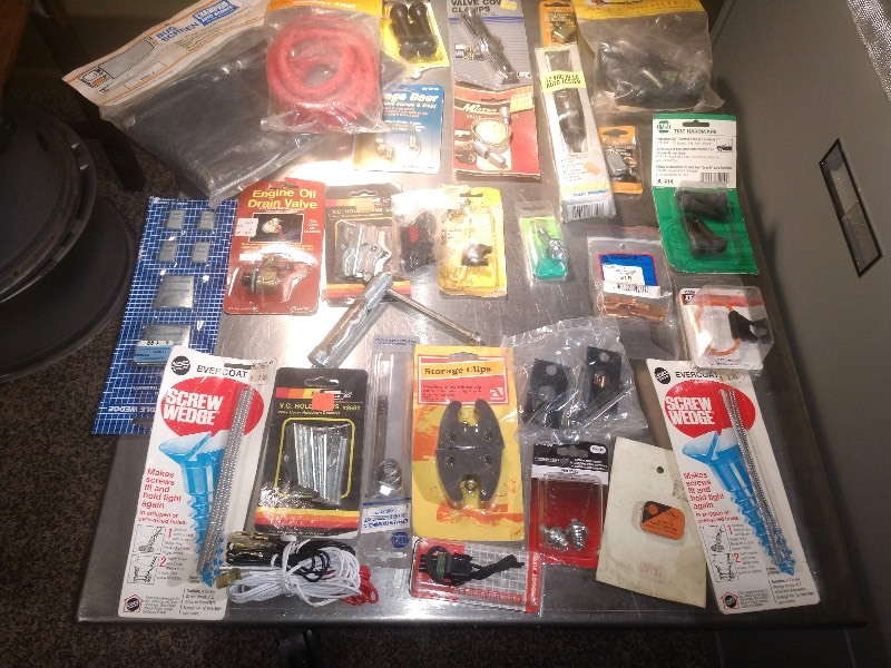 lot 33 image: Misc. Lot Including Bug Screen, Screws, Clamps and Other Hardware