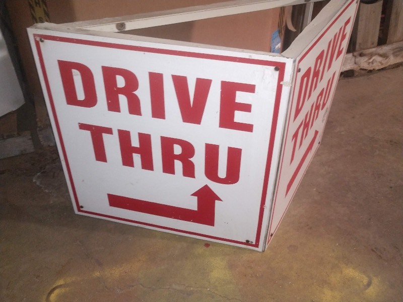 lot 16 image: Commercial Drive Thru Directional Sign
