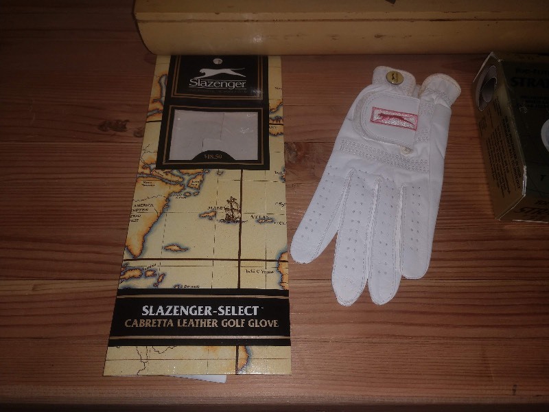 lot 85 image: Yellow Chest, Collection of Golf Balls, Slazenger Glove