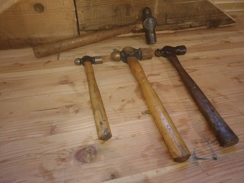 lot 135 image: Four Vintage Ball Pein Hammers