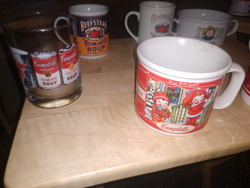 lot 163 image: Six Campbells Mugs and One Glass Cup