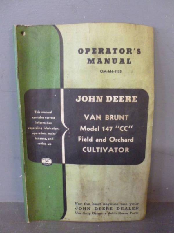 lot 11 image: Vintage John Deere Manual