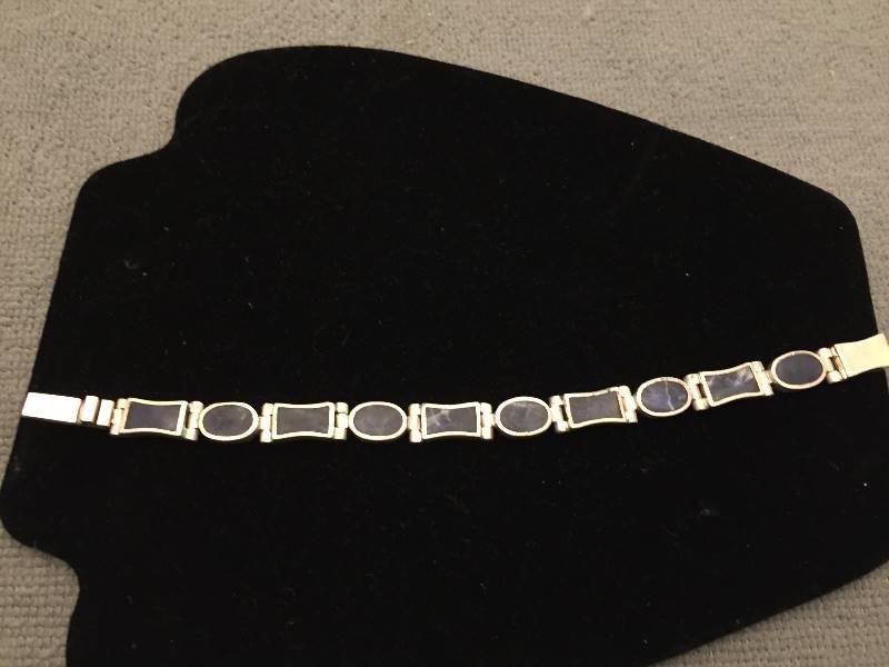 Bracelet Sterling Silver Blue Lapis - Heavy