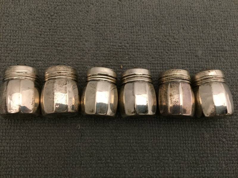 Sterling Silver Salt & Pepper Shakers Qty 6 in Package