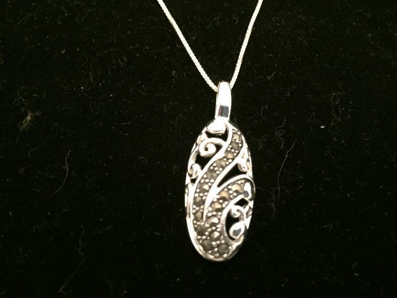Necklace Sterling Silver & Marcasite Pendant