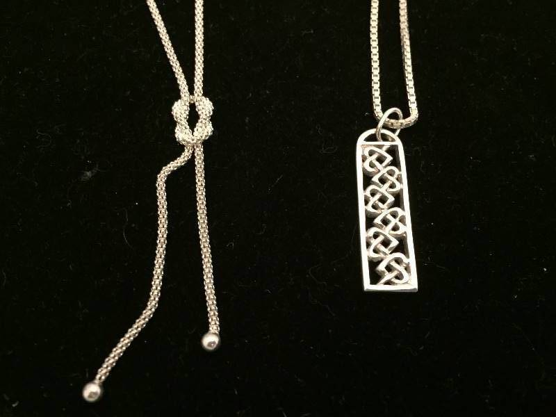 2 Necklaces Sterling Silver