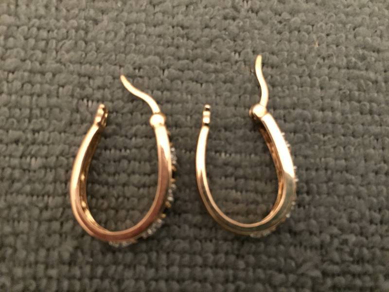 Earrings Sterling Silver with Gold Overlay - Hoops