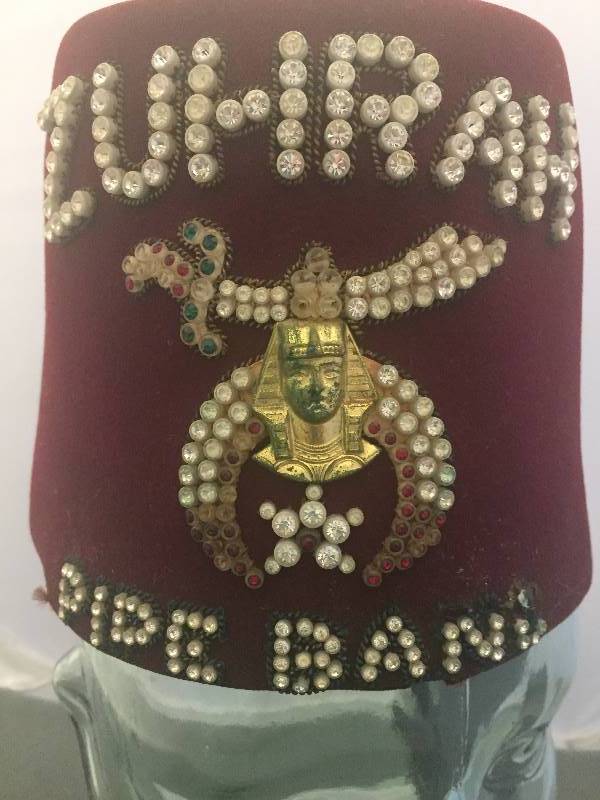 lot 214 image: Zuhrah Pipe Band Fez Hat Shrine Circus
