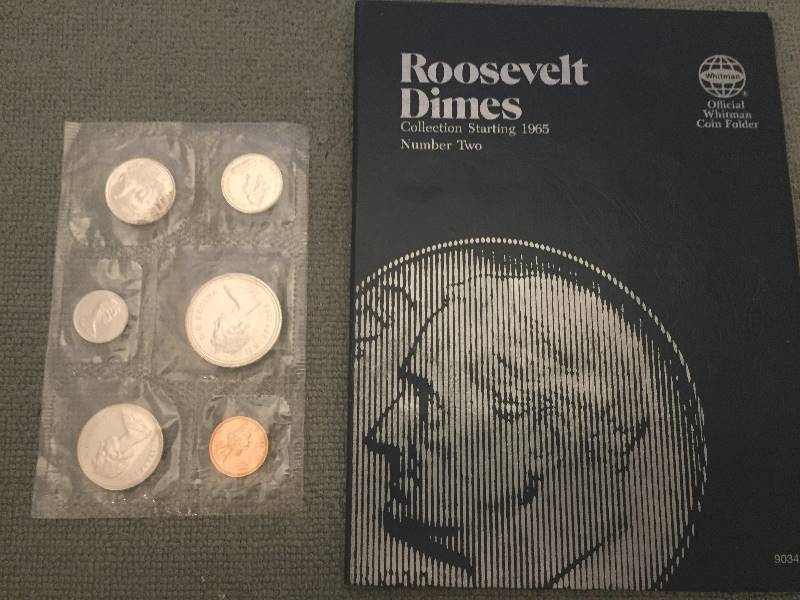 lot 292 image: Canadian 1973 Mint Coin Set & Roosevelt Dime Folder