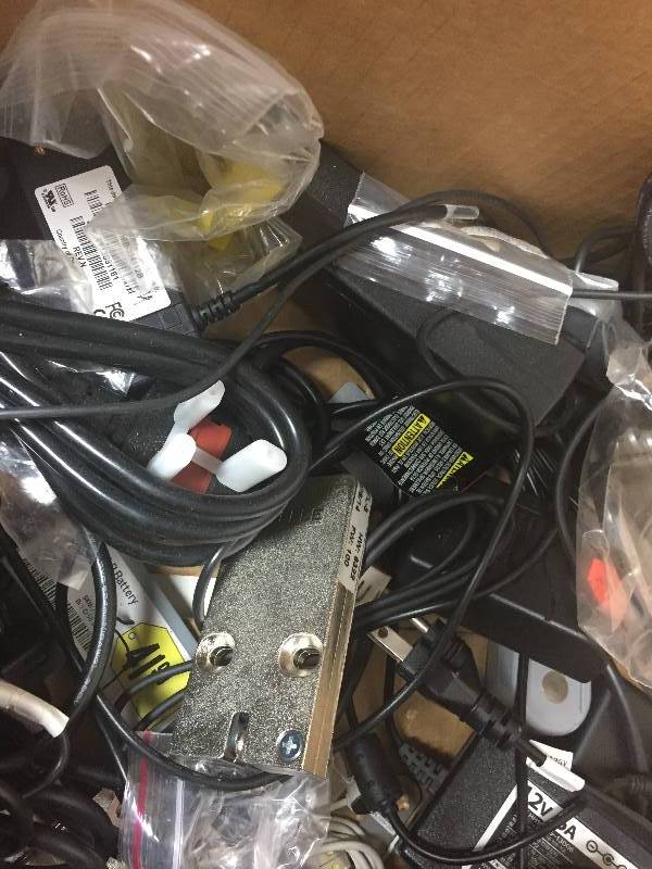 lot 317 image: Large Box of Assorted Power Supply Cords & More