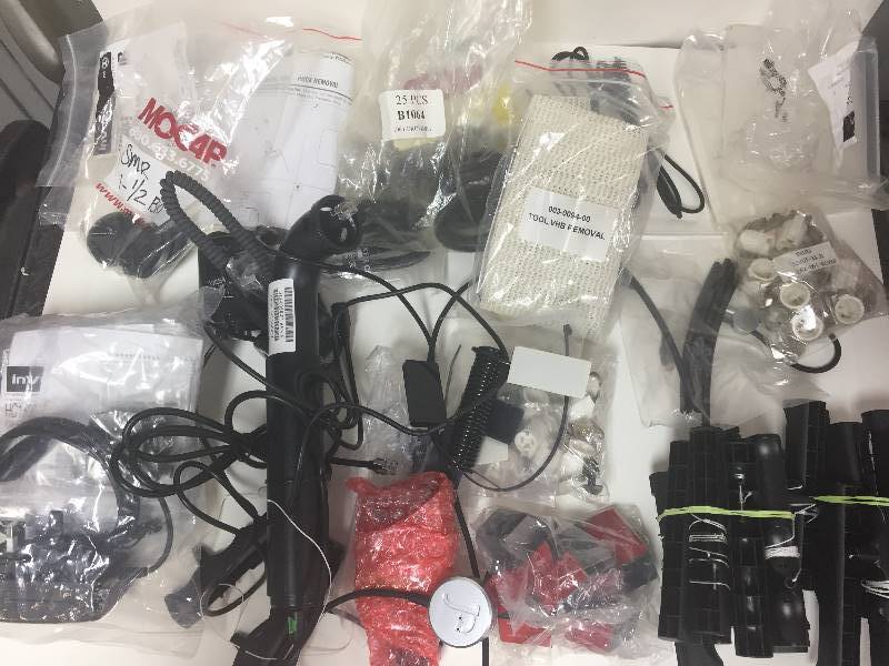 lot 325 image: Asst InVue Parts - Connectors Grommets Cords More