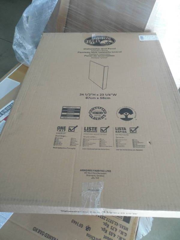 lot 47 image: 24 in. x 34.5 in. x 1.5 in. Dishwasher End Panel in Java