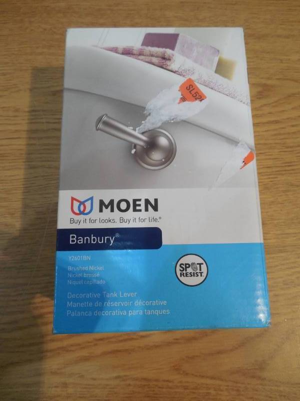 lot 62 image: MOEN Banbury Tank Lever in Spot Resist Brushed Nickel