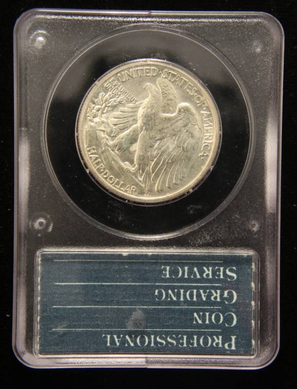 lot 05 image: 1941 WALKING LIBERTY HALF DOLLAR MS65 PCGS RATTLER HOLDER
