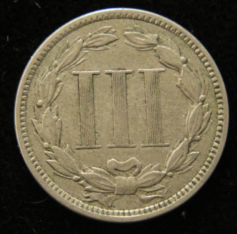 lot 10 image: 1881 US THREE CENT NICKEL