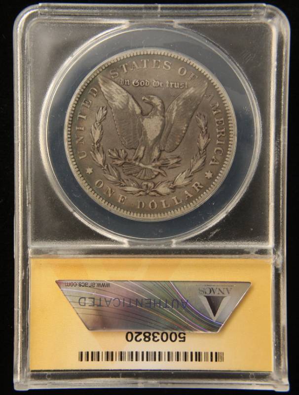 lot 24 image: 1899 MORGAN SILVER DOLLAR F12 DETAILS ANACS BETTER DATE COIN
