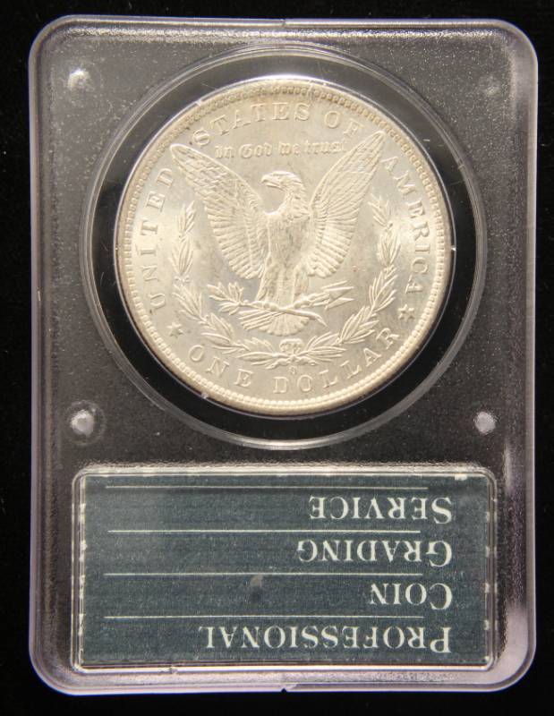 lot 36 image: 1883-O MORGAN SILVER DOLLAR MS63 PCGS RATTLER HOLDER