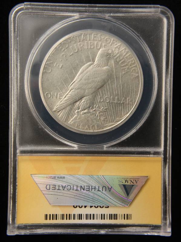 lot 44 image: 1924-S PEACE SILVER DOLLAR AU50 ANACS