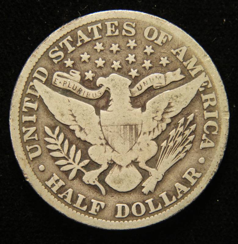 lot 49 image: 1902 BARBER SILVER HALF DOLLAR