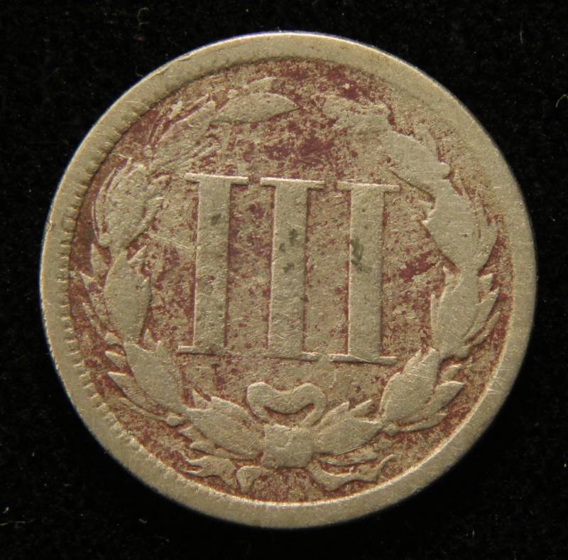 lot 50 image: 1865 US THREE CENT NICKEL