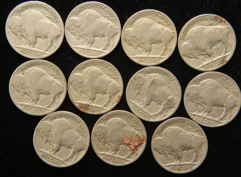 lot 54 image: GROUP OF 11 US BUFFALO NICKELS