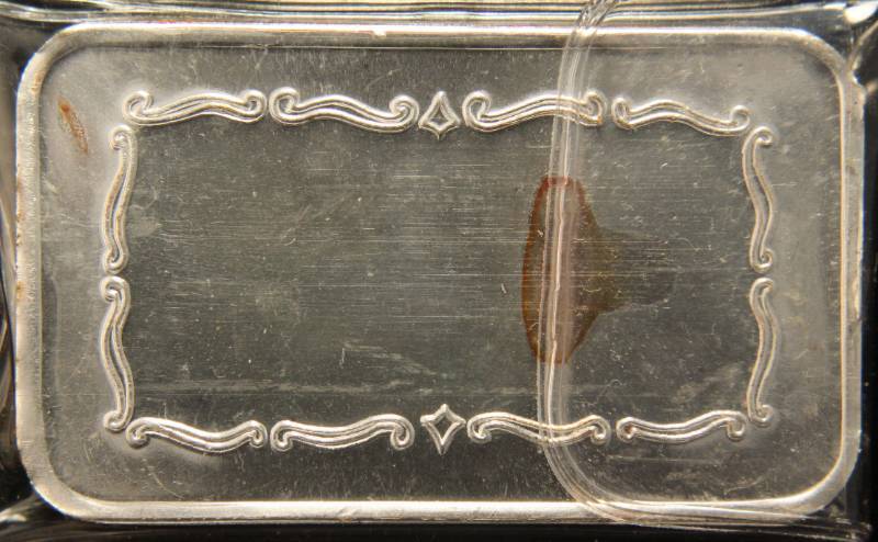 lot 17-A image: 5 TROY OZ. .999 FINE SILVER BAR COVERED WAGON DESIGN
