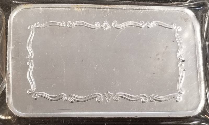 lot 10-B image: 5 TROY OZ. .999 FINE SILVER BAR COVERED WAGON DESIGN