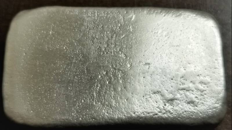 lot 02-B image: 4 TROY OZ. .999 FINE SILVER HAND POURED BUFFALO BAR