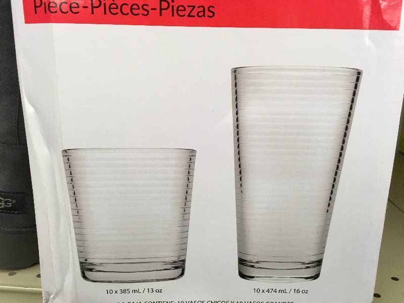 lot 246 image: Sisecam 20PC Drinkware, Retail $16.99