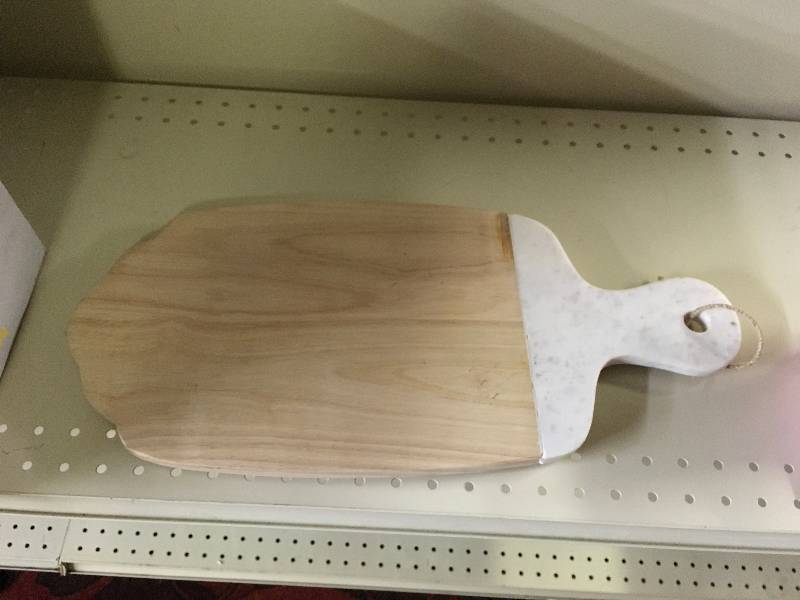 lot 288 image: Threshold Marble & Wood Cheese Board, Retail $19.99