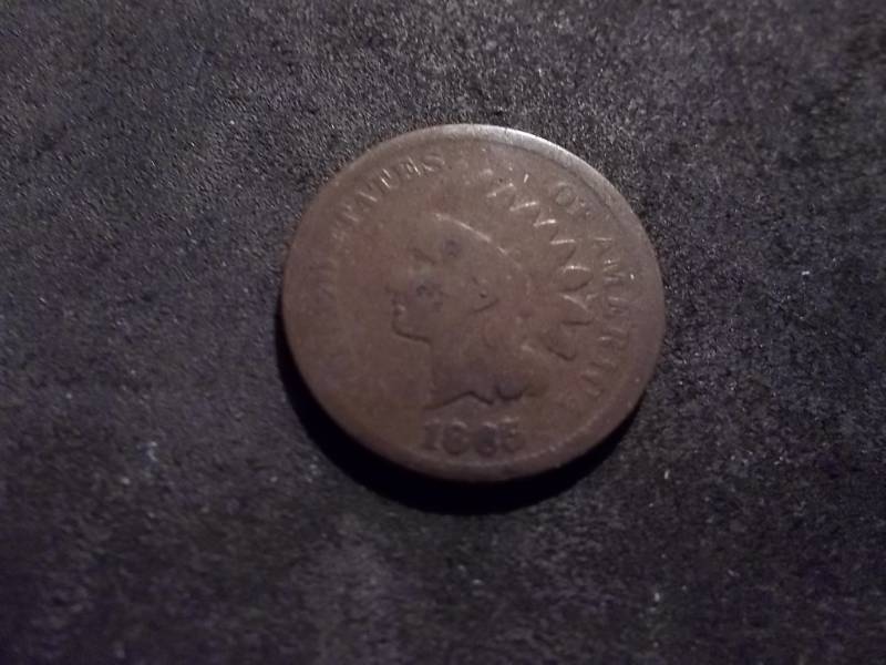 1865 Indian Head Cent Plain 5