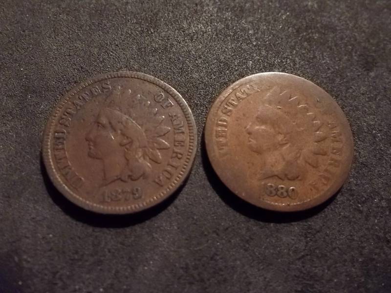 1879, 1880 Indian Head Cents