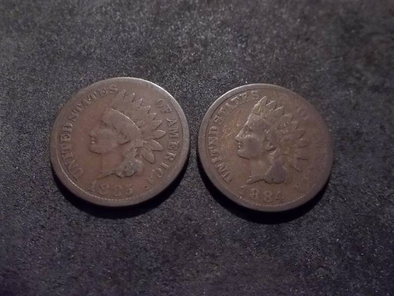 1884, 1885 Indian Head Cents