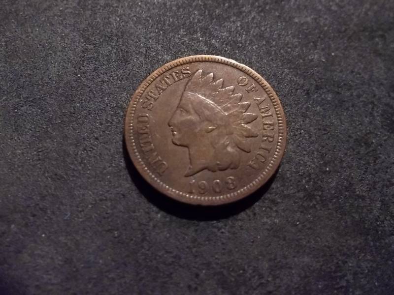 1908 S Indian Head Cent Key Coin