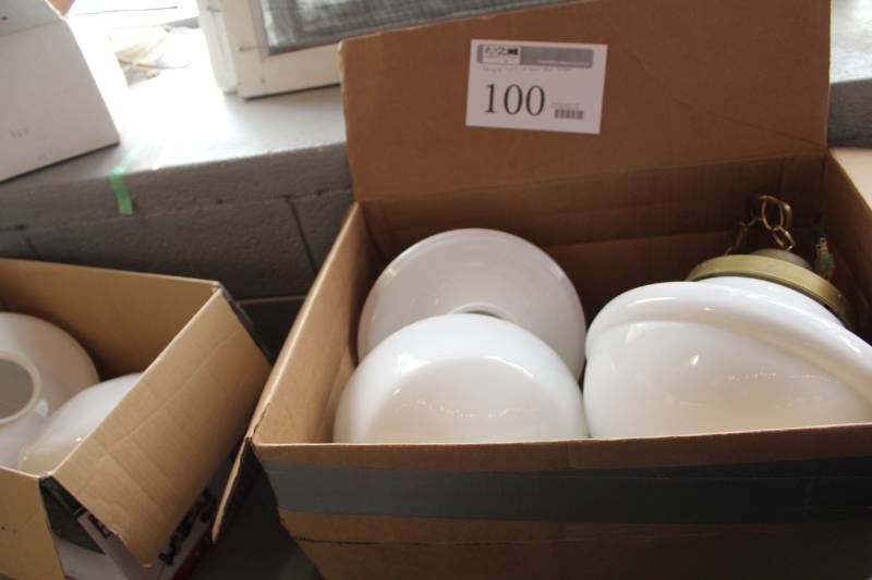 lot 100 image: Hanging Light, Extra Glass Globes
