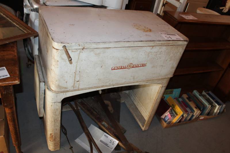 lot 54 image: GE Steam Press, Vintage Clothes Hamper