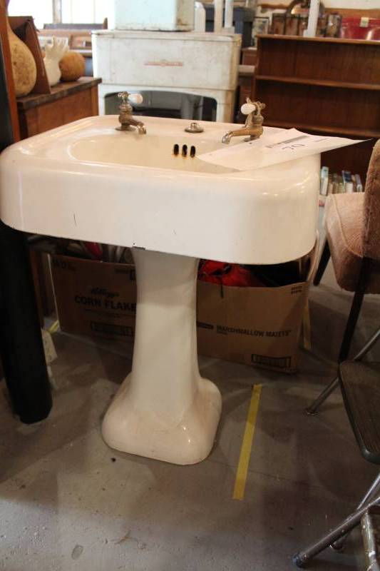 lot 70 image: Bathroom Pedestal Sink with HotCold Faucet