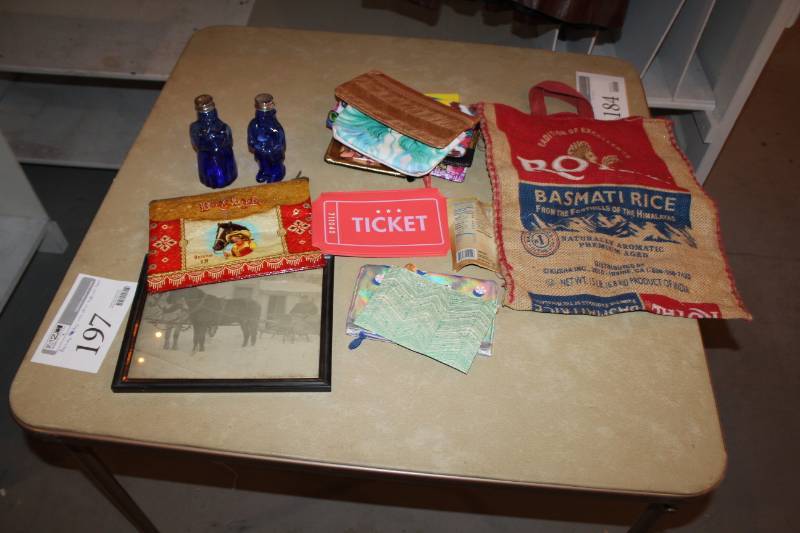 lot 197 image: Boss Lady Bag, Misc. Bags, Salt & Pepper Shaker Set