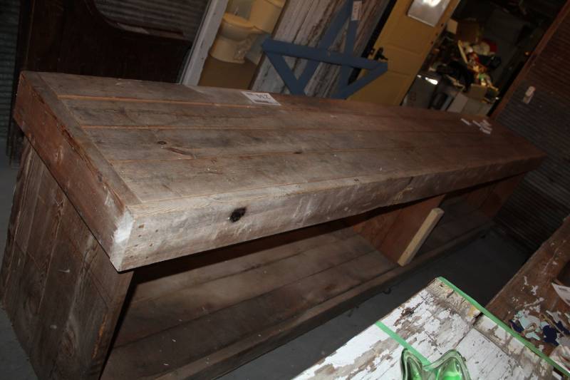 lot 234 image: Long Rolling Wood Table