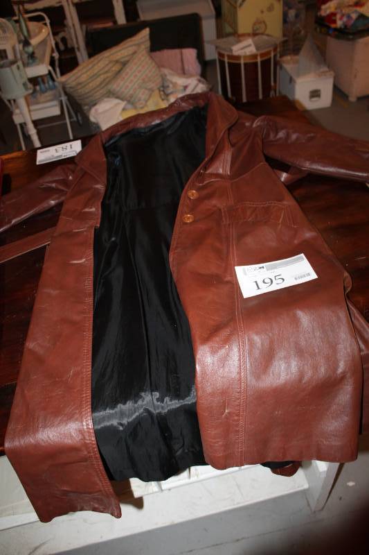lot 195 image: Leather Trench Coat