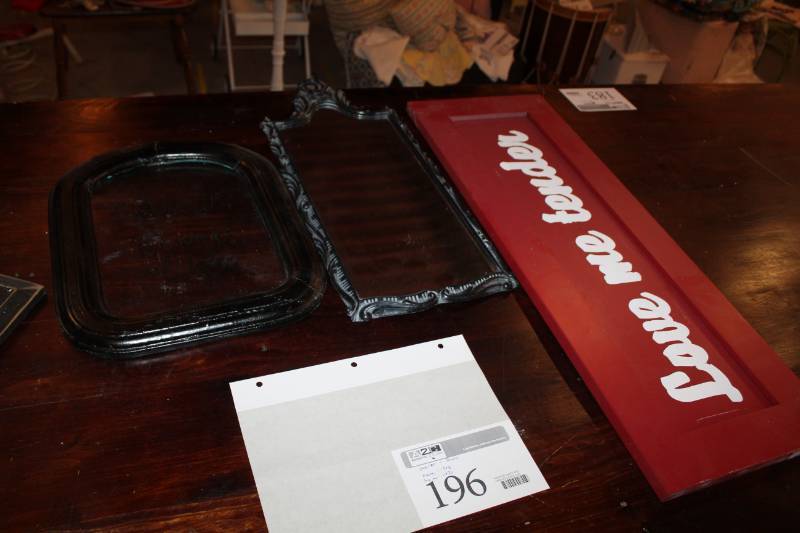 lot 196 image: Mirror, Frame, Love Me Tender Wall Dcor