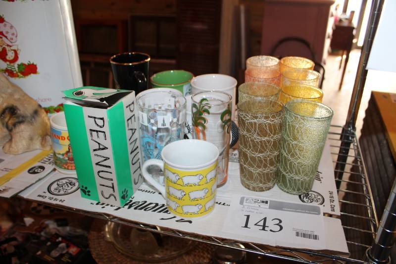 lot 143 image: Glasses, Coffee Cups