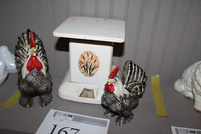 lot 167 image: Chicken Table Dcor, Old Scale
