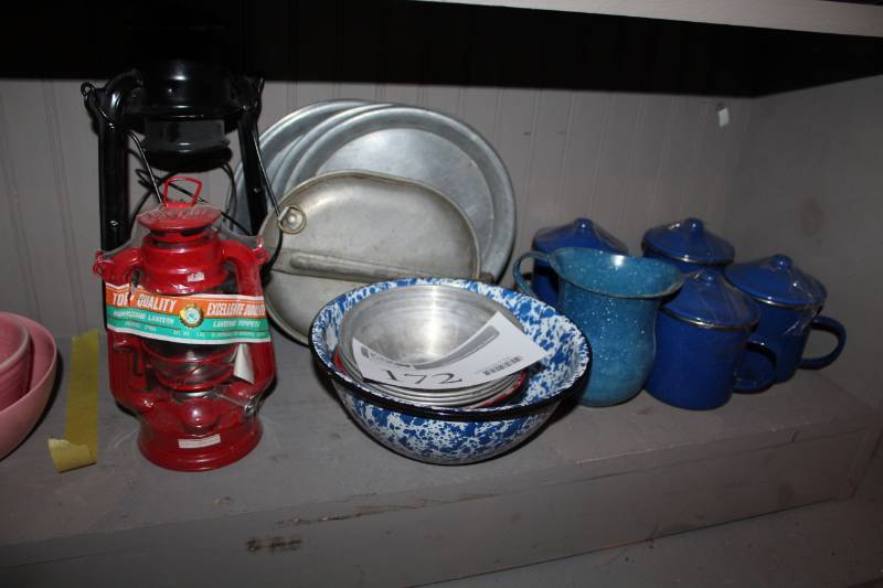 lot 172 image: Old Cups, Bowls, Lantern