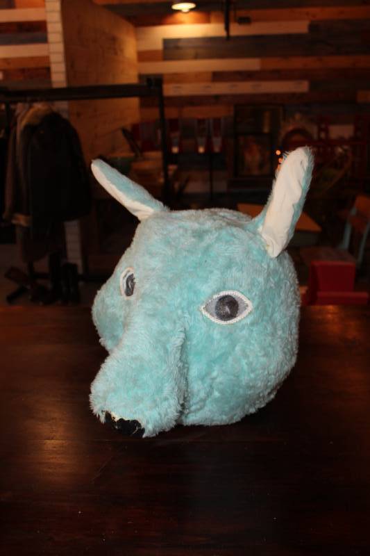 lot 155 image: Vintage Blue Kangaroo Mascot Costume Head