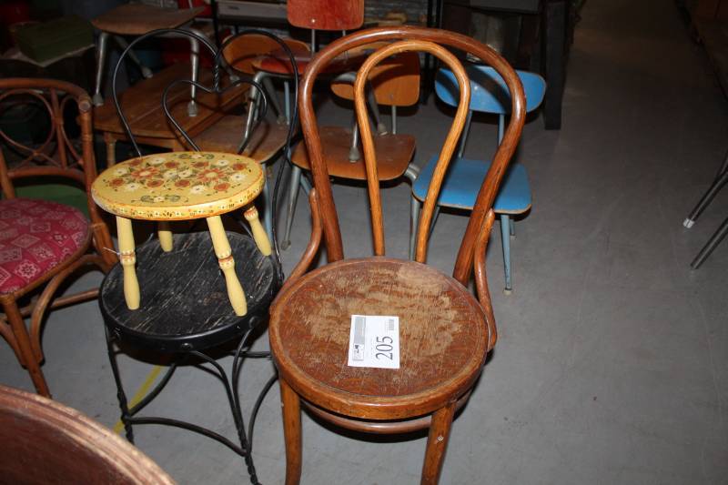 lot 205 image: Chairs, Small Stool