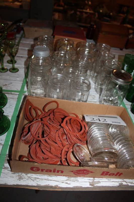 lot 242 image: Canning Jars with Rubber Seals, Lids
